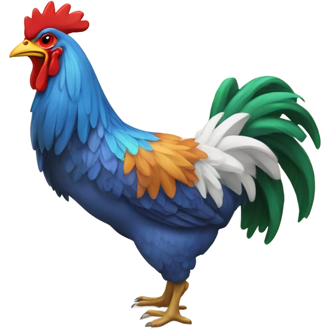 GALLO SONRIENTE CON COLORIDO emoji