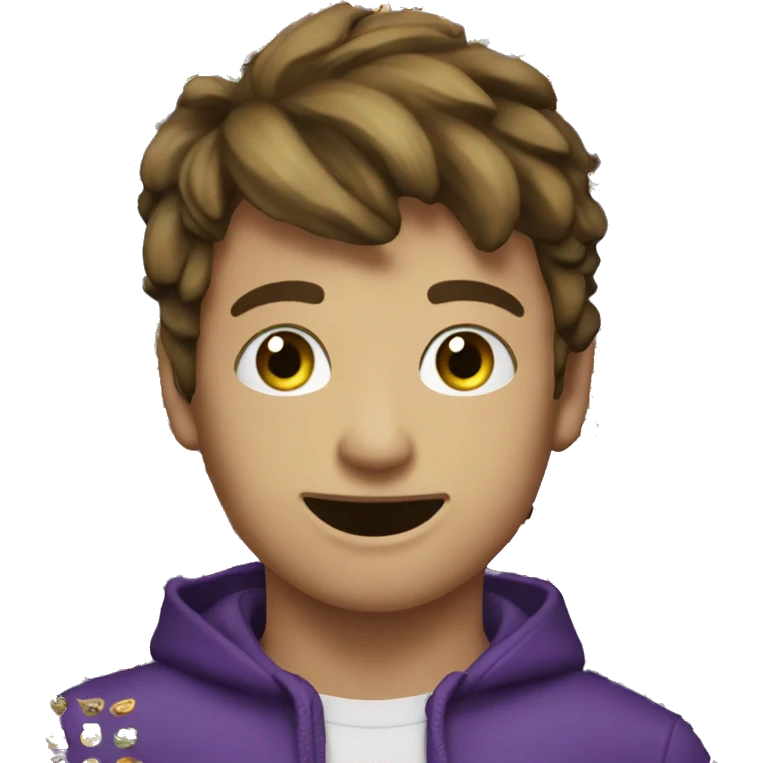 The model Dylan Tides, so happy he could cry, and an eggplant emoji