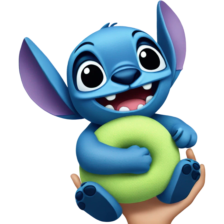 A stitch holding a Lilo plushy emoji