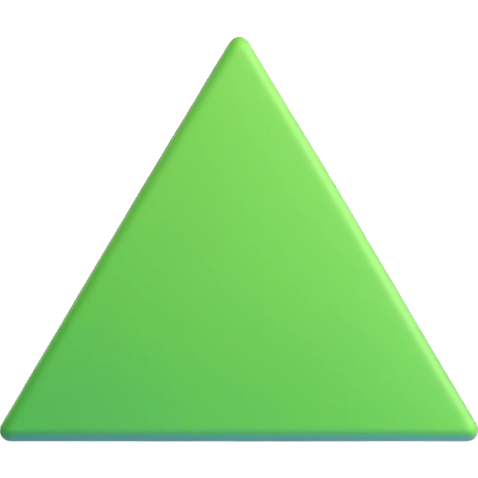 green triangle 3D look emoji