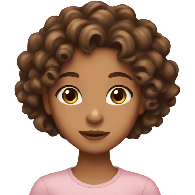girl with brown curly hair,tan skin and brown eyes emoji