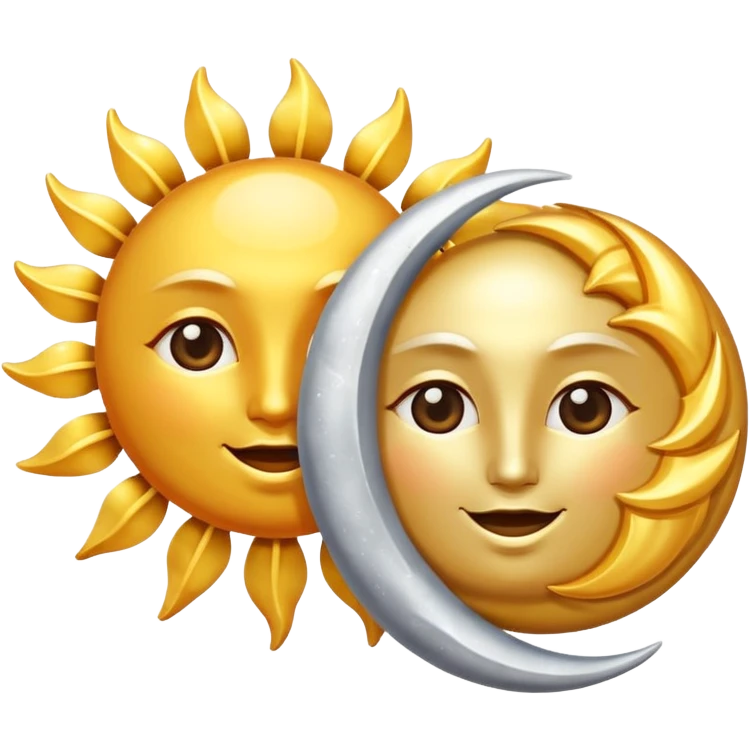 The sun and The moon dancing  emoji
