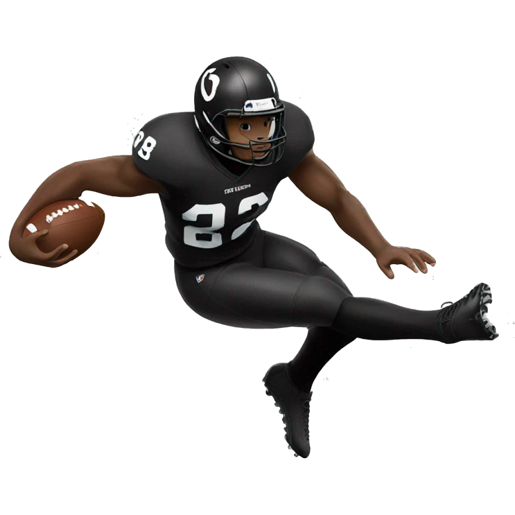 black football player diving into endzone emoji