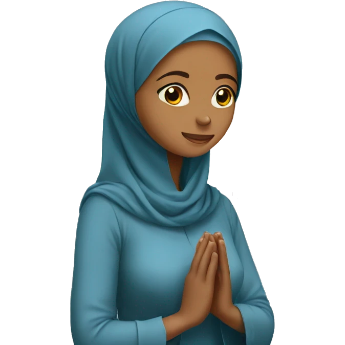 A hijabi praying emoji