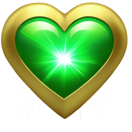 Gold heart shape with Radioactive laser emoji
