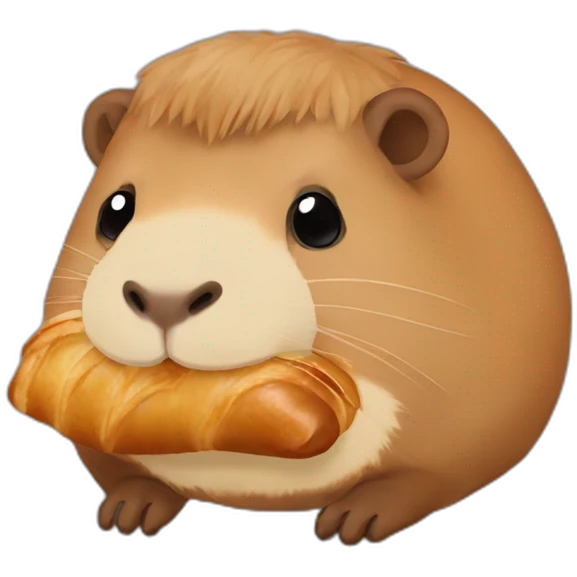 Capybara croissant emoji