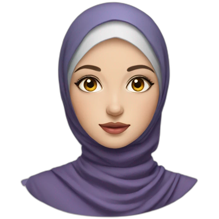 Ukrainian girl in hijab with makeup emoji