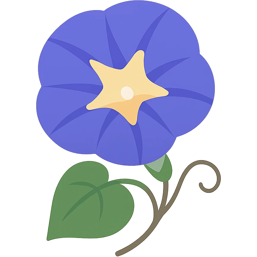 flat design style morning glory flower emoji