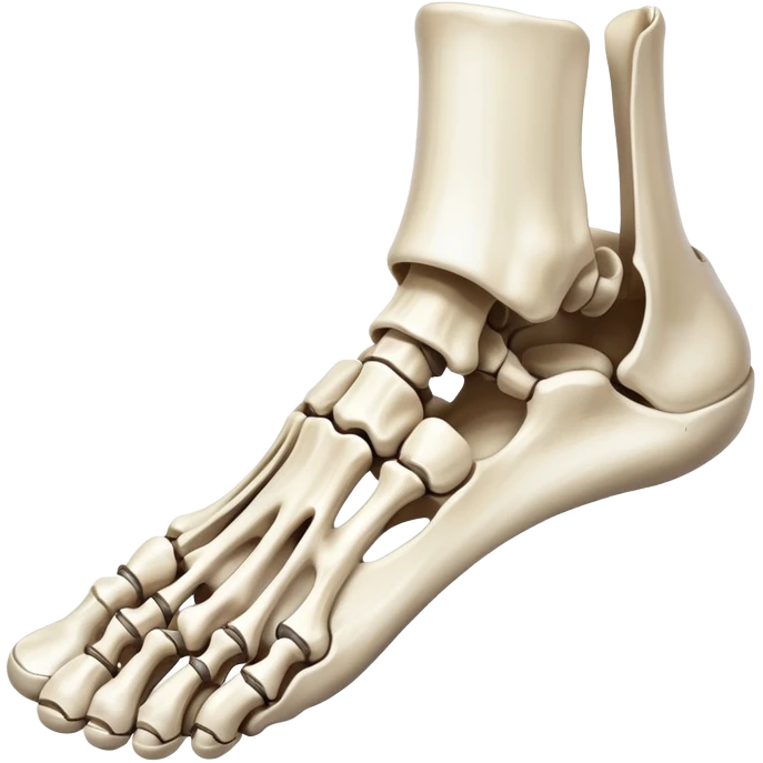 skeletal foot, bones of human foot, anatomical foot bones emoji