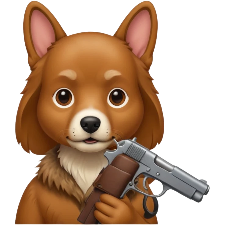 A dog with a Gun  emoji