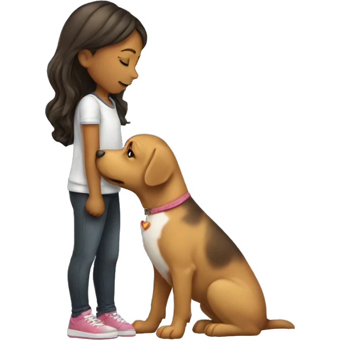 girl kissing a dog emoji