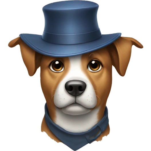 dog with hat emoji