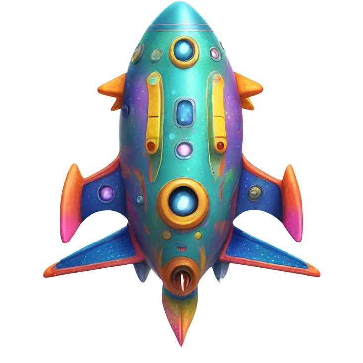  space ship, cartoony emoji