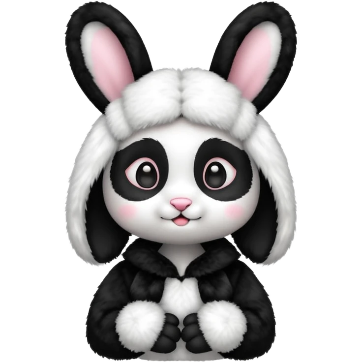 A cute panda emoji dressed as a bunny girl emoji