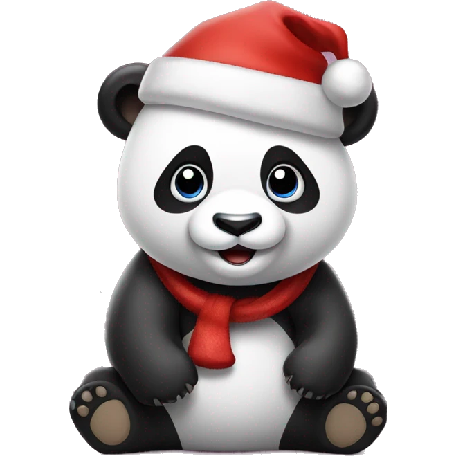 Panda bear with Santa hat emoji