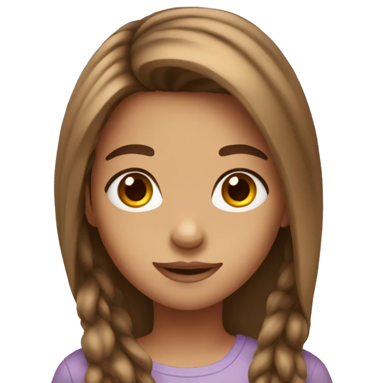 Girl with long hair and brown eyes  emoji