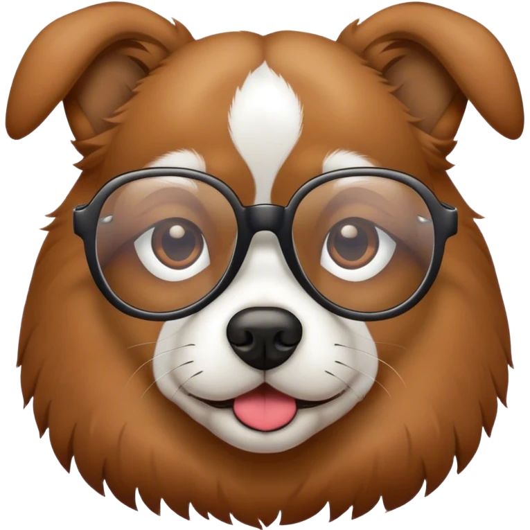 Dog wearing glasses emoji