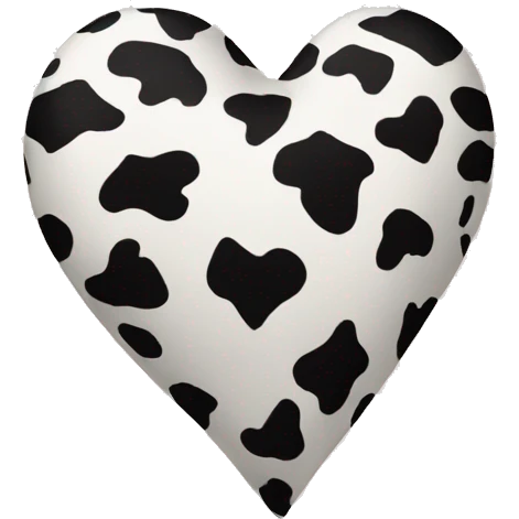 Cow print heart emoji