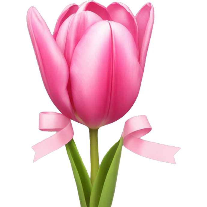 Pink tulips with a withe ribbon emoji