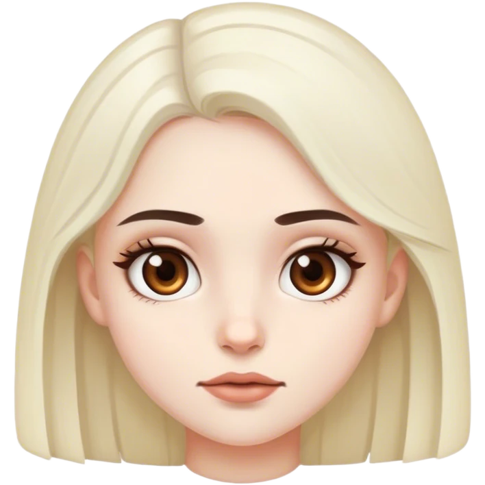 Pale girl dark brown eyes  emoji