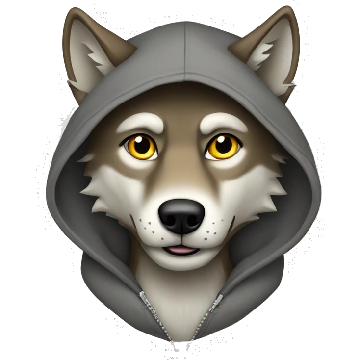 wolf with hoodie emoji