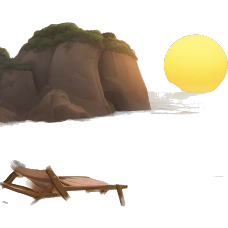 praia com por do sol emoji