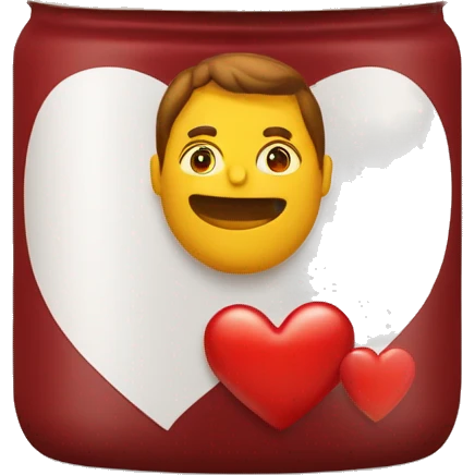 barattolo di miele e cuore rosso fasciato emoji