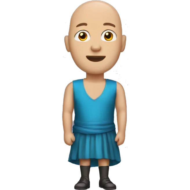 Bald man wearing a dress emoji