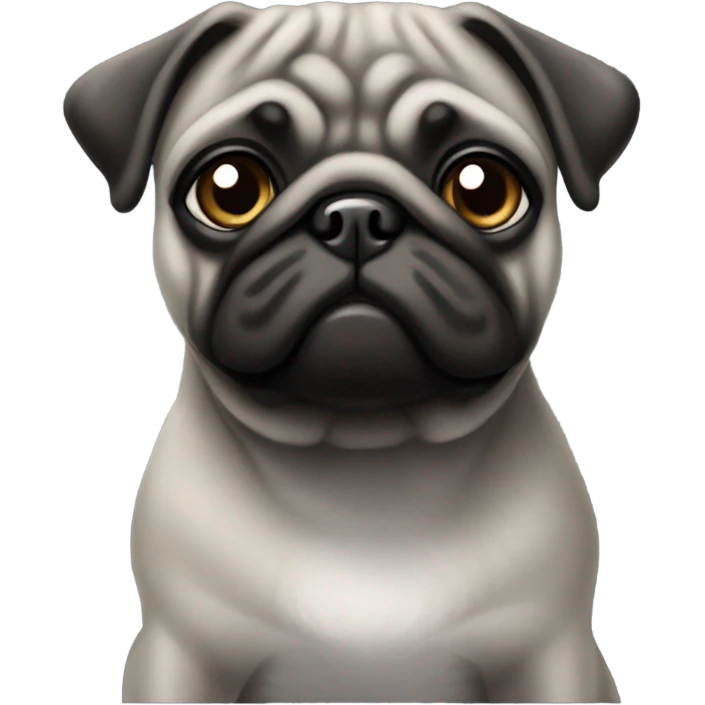 Grey and black brindle pug emoji