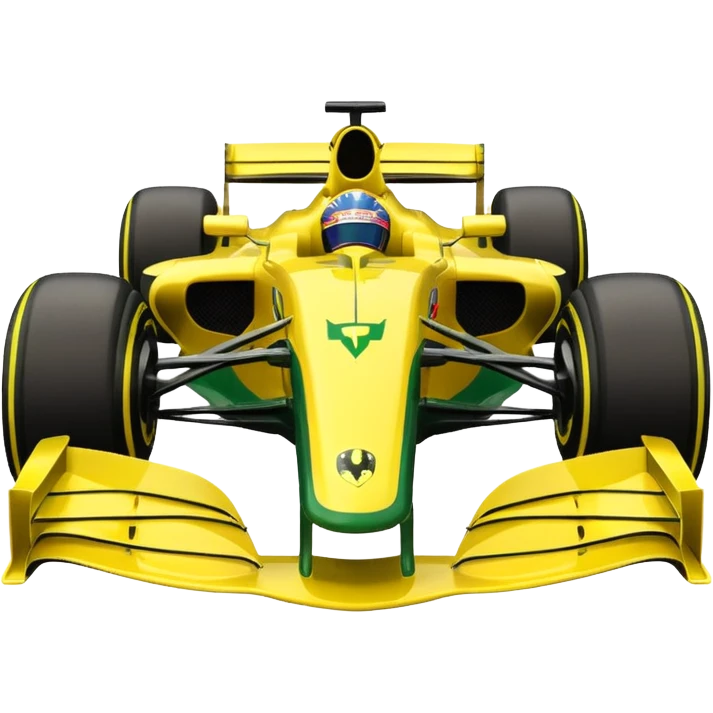 green and yellow ferrari f1 car emoji