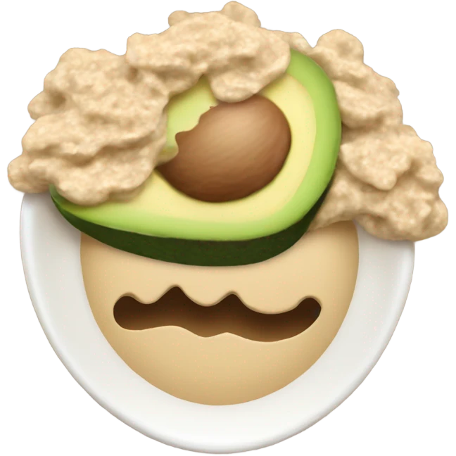 Oatmeal breakfast with avocado emoji