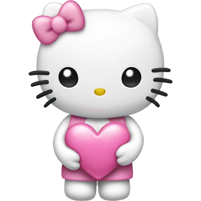 hello kitty holding pink heart emoji