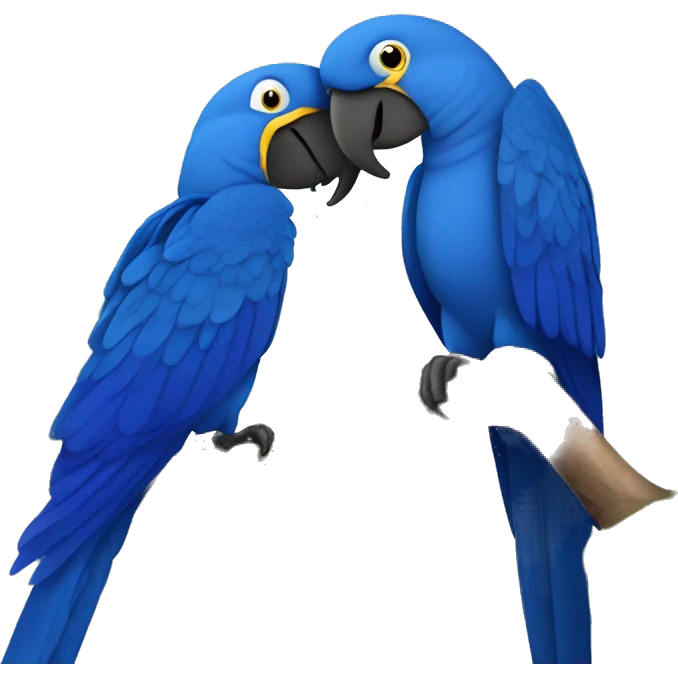 Hyacinth Macaw pair Full Body love each other emoji