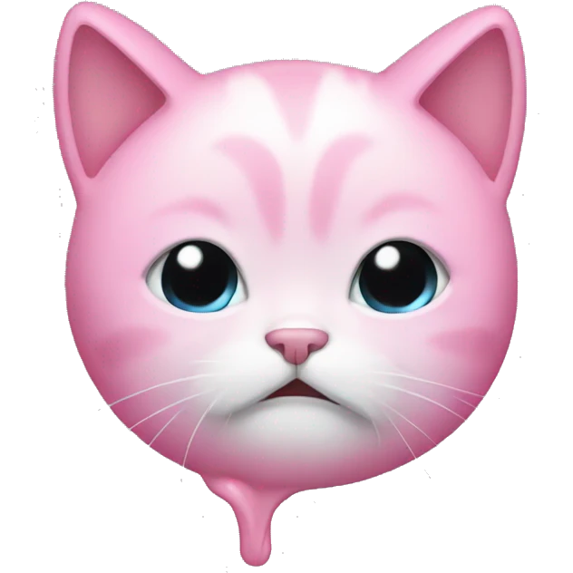 Cat crying pink emoji