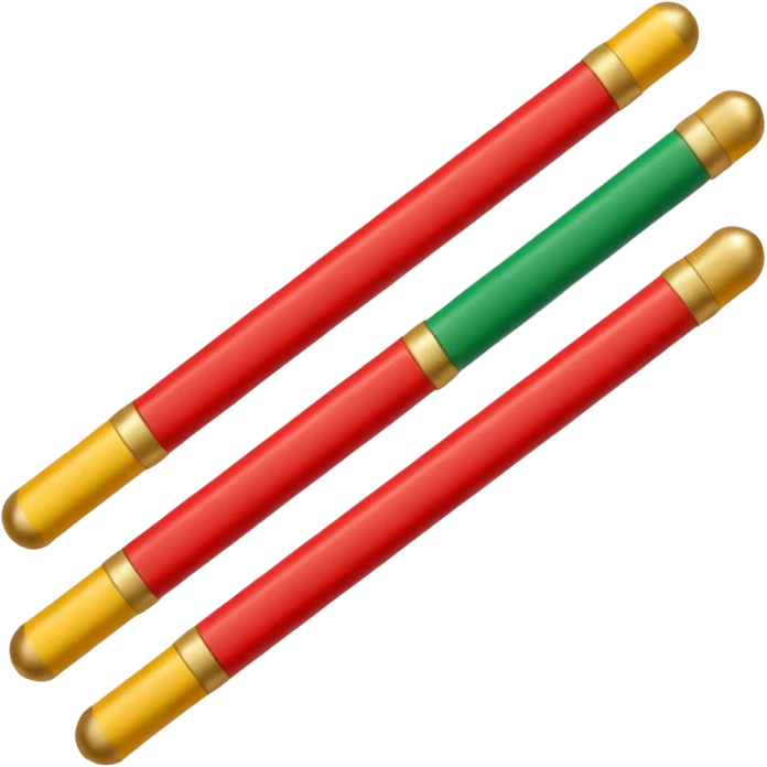 really short heavy sticks with bisel endings christmas color emoji