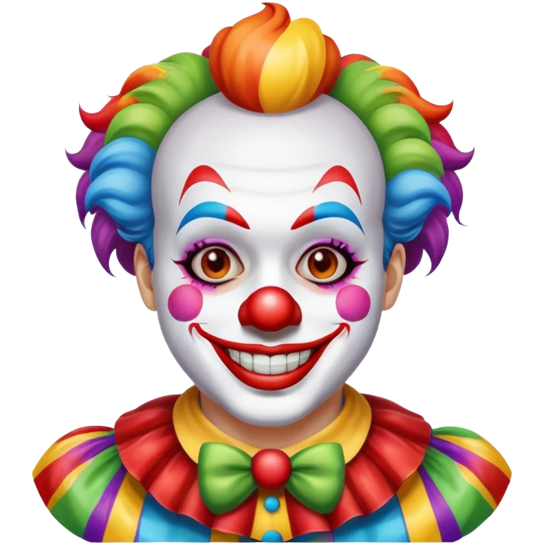 Putting clown face on emoji