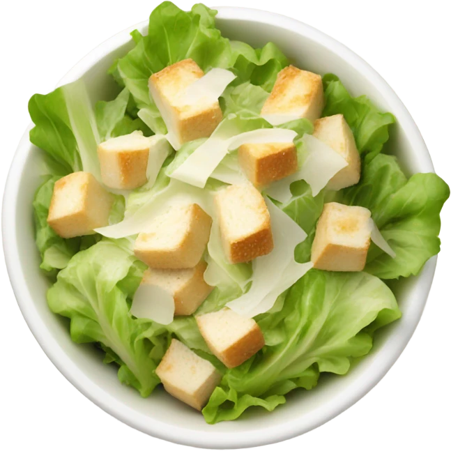 White bowl of Caesar salad  emoji