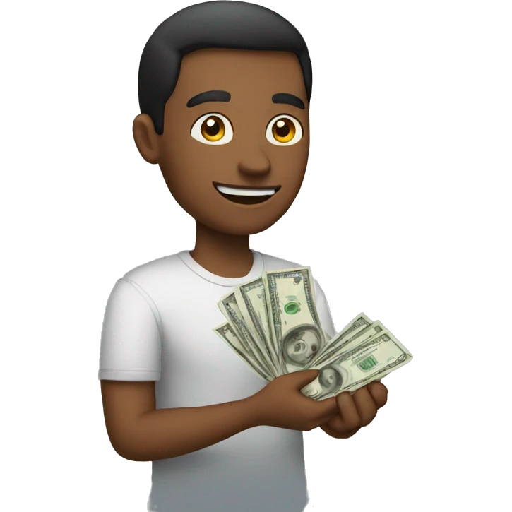 Guy holding cash emoji
