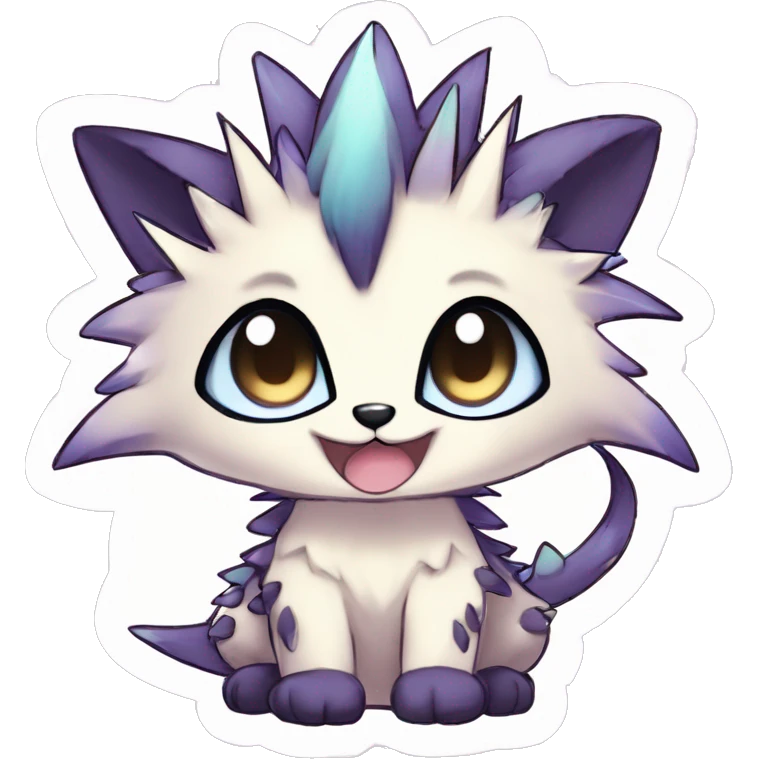 Anthro Scalie Spiky Cool Edgy Magical Shiny Colorful Pastel Sparkle Kemono-style Chibi Fantasy-Animal-Fakémon-Pokémon-Hybrid Fur Sona Aesthetic Full Body emoji