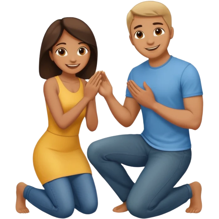 Woman kneeling in front of man emoji