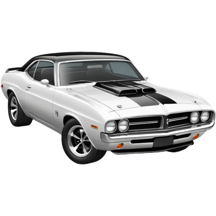 Black and white old school muscle car  emoji