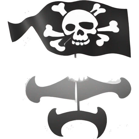 pirate flag in white emoji