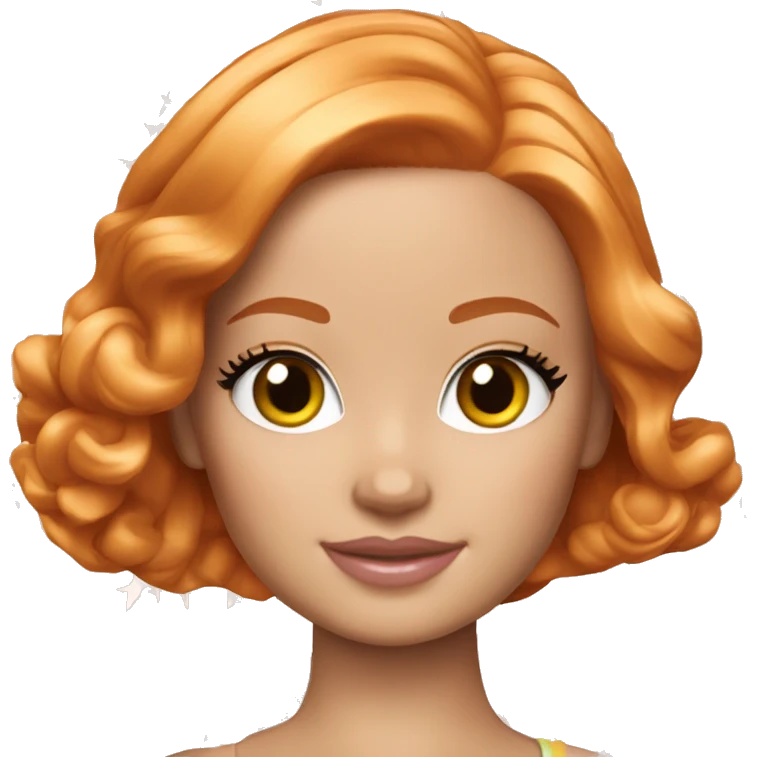 Beautiful Barbie ginger fair skin emoji