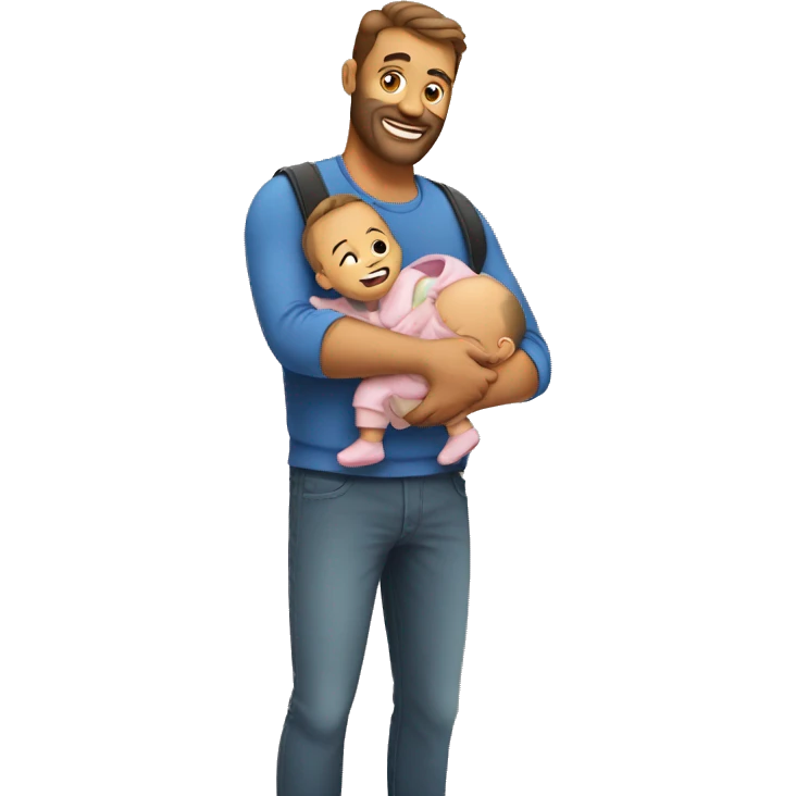dad with baby in arms emoji