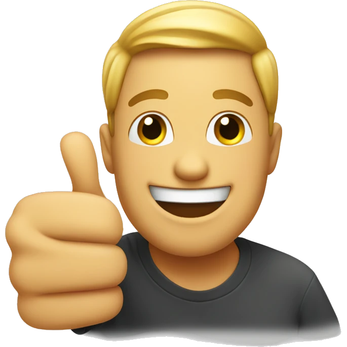 Happy Emoji face with both of his thumbs up emoji