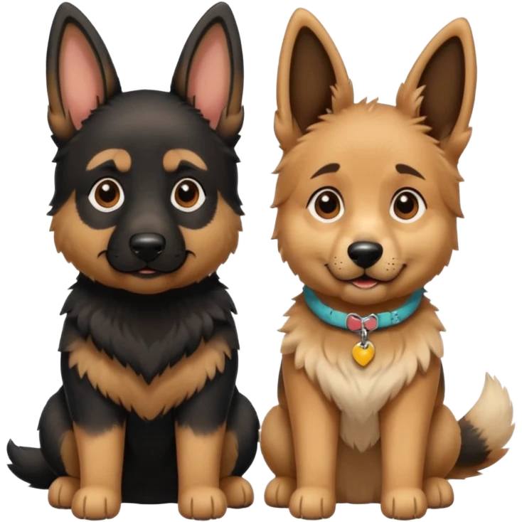 German shepherd boy and girl emoji