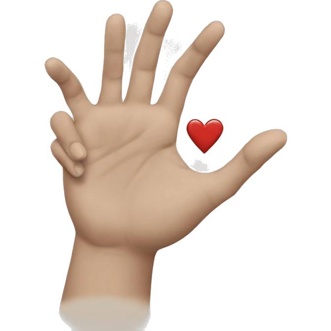 Hands drawing heart emoji