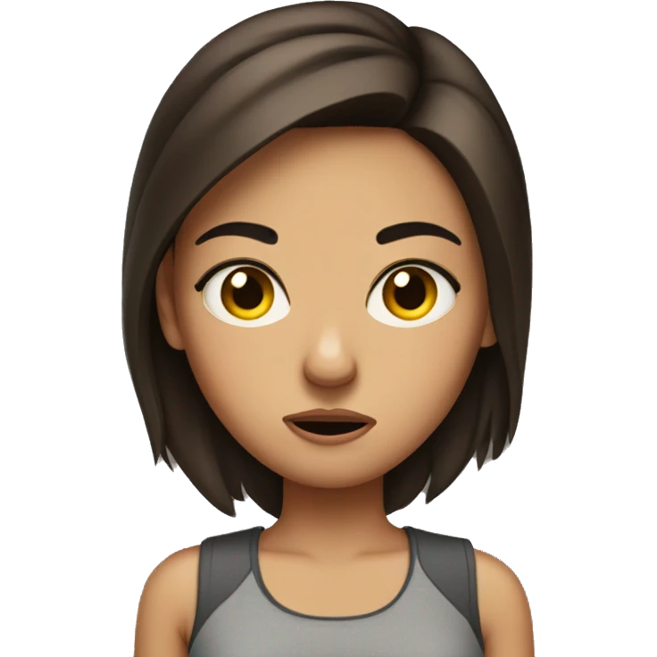 Cranky brunette girl emoji