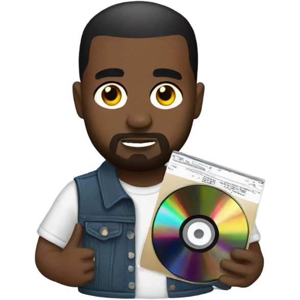Kanye holding a cd emoji