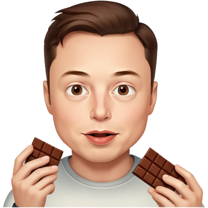 Elon musk eating chocolate emoji
